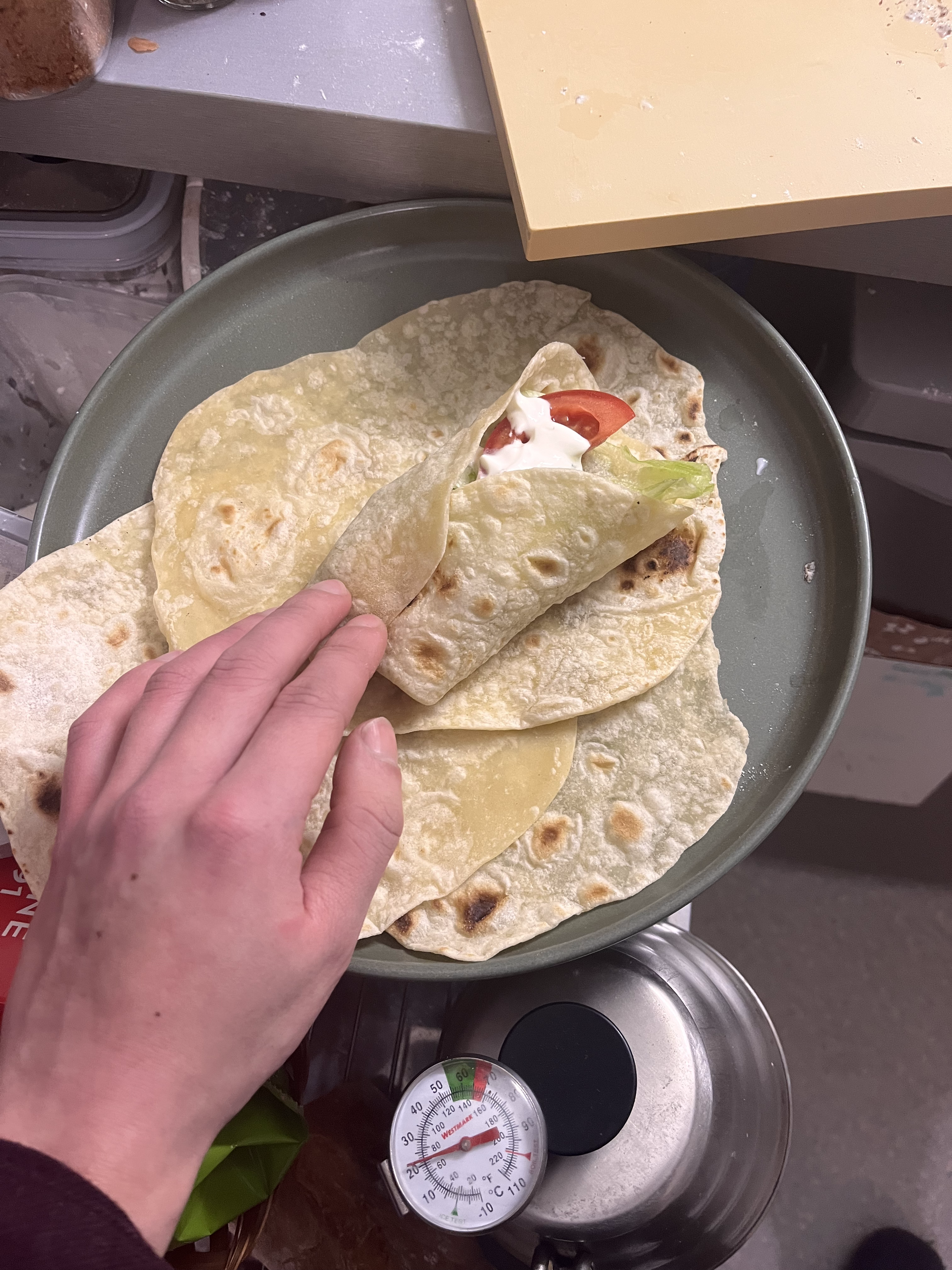 Figure 4 : Repli du durum avant de passer à table